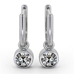Schimmernder Edler Diamant Ohrstecker 1 Karat – 14K Weißgold