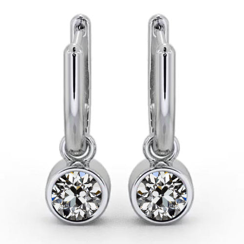 Echter Edler Diamant Ohrstecker 1 Karat 14K Weißgold – Hauptansicht