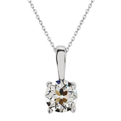 Hänge-Anhänger 14K Weißgold – Edler Diamant Old Mine Cut 2 Karat