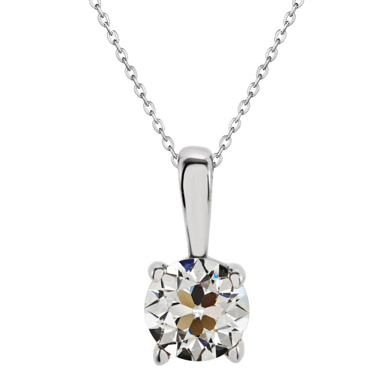 Edler Diamant Old Mine Cut Hänge-Anhänger in 14K Weißgold – Hauptansicht