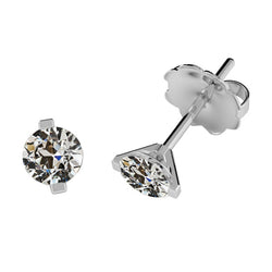 Ohrringe 14 Karat Weißgold – Edler Diamant Old Mine Cut 3 Karat