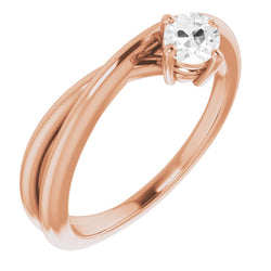 Diamant Gedrehte Schiene Einzelstein-Ring 1,50 Karat in 14K