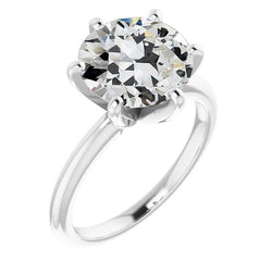 Echter Old Mine Cut Brillant Solitär-Verlobungsring – 2 Karat in