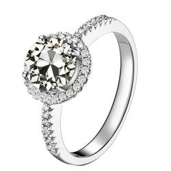 14 Karat Weißgold Halo-Fassung Ring mit Diamant – 2,50 Karat
