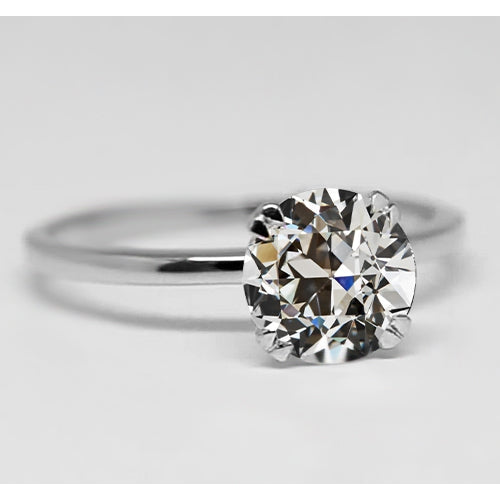 Old Mine Cut Diamant Ring in 14K Weißgold – Hauptansicht