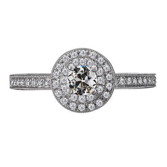 Brillanter Halo-Fassung Ring 1 Karat – Hauptansicht