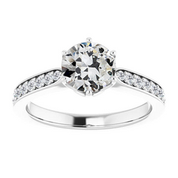 Zeitloser Old Mine Cut Diamant Akzent-Solitär-Ring – 1,50 Karat