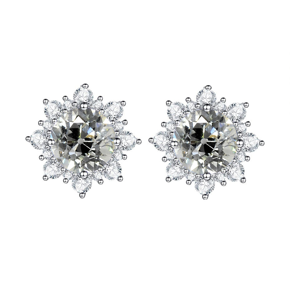 Natürlicher Diamant Ohrringe 3,50 Karat 14K Weißgold – Hauptansicht