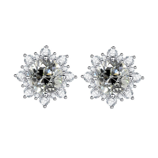 Natürlicher Diamant Ohrringe 3,50 Karat 14K Weißgold – Hauptansicht