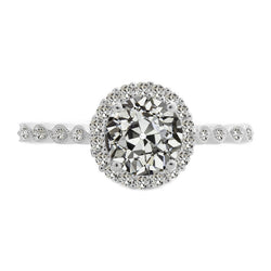 Natürlicher Diamant Halo-Fassung Ring – 14K Weißgold 2,50 Karat