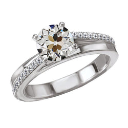 Luxuriöser Diamant Akzent-Solitär-Ring – 3 Karat 14 Karat