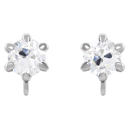 Ohrstecker 14K Weißgold mit Diamant – Hauptansicht