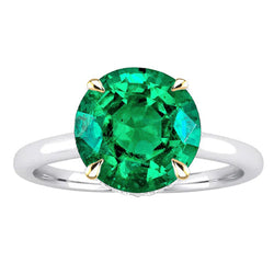 Smaragd GIA-Geprüft Edelstein-Ring 4 Karat in 14 Karat
