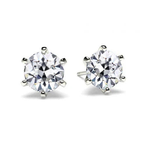 Diamant Old Mine Cut Ohrringe in 14K Weißgold – Hauptansicht