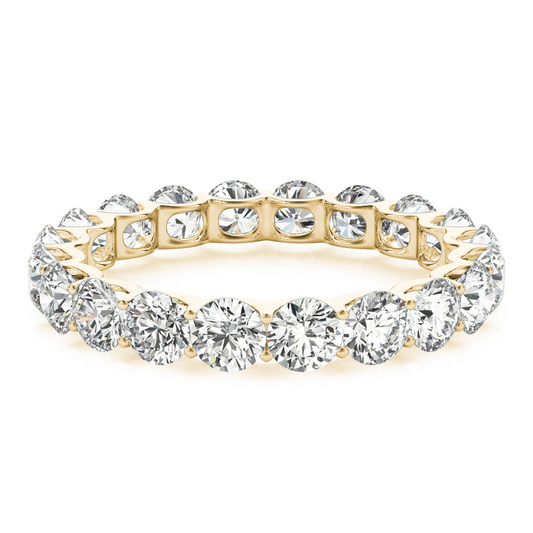 Edler Diamant Eternity Band 3 Karat 14K Gelbgold – Frontansicht