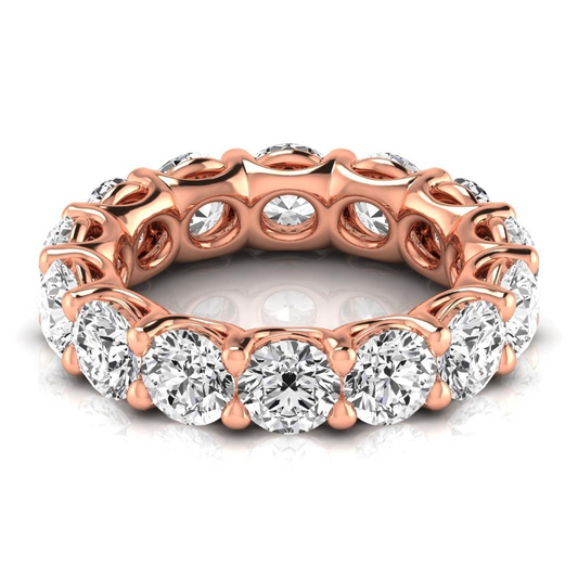 Diamant Rund-Brillant Eternity Band in 14 Karat Roségold – Frontansicht