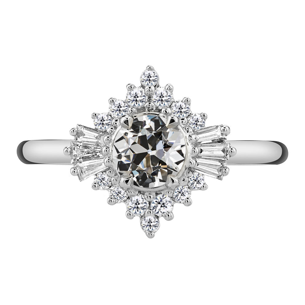 Halo-Ring 14 Karat Weißgold mit Edler Diamant – Hauptansicht