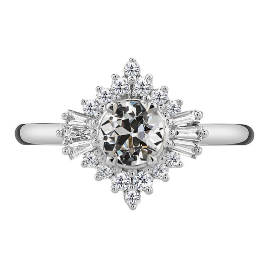 Halo-Ring 14 Karat Weißgold mit Edler Diamant – Hauptansicht