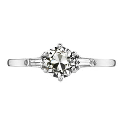 14 Karat Weißgold Brillant Drei-Stein-Ring – 2-Karat Old Mine Cut