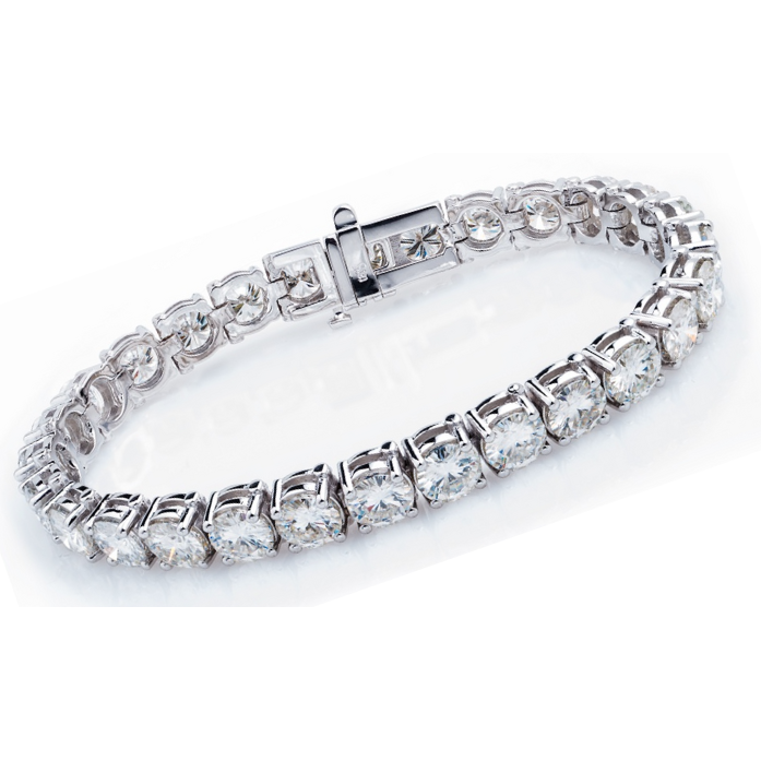 Handgefertigter Edler Diamant Ketten-Armband 12,00 Karat – Seitenansicht