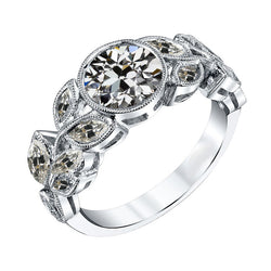 Exquisiter Antragsring mit Milgrain Diamant – 2 Karat