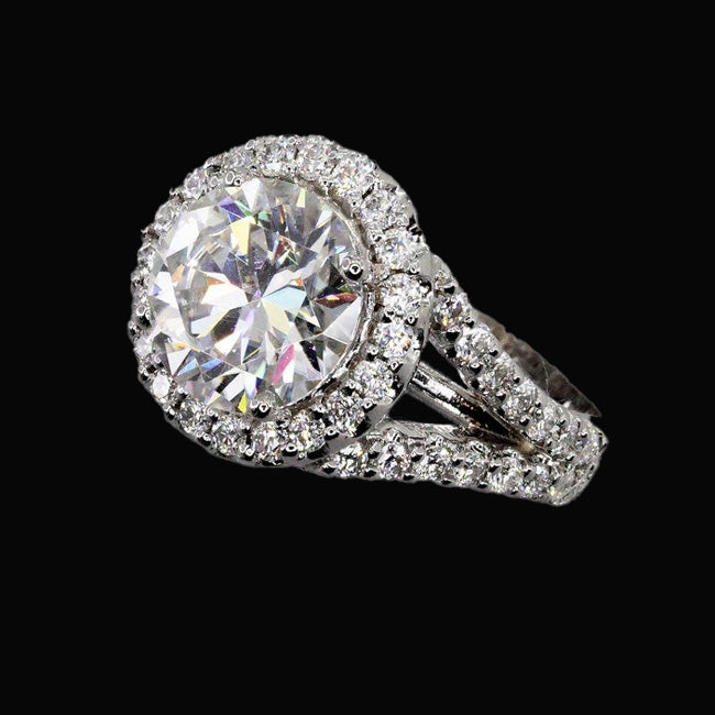 Erdgewonnener Brillant Halo-Fassung Ring – Frontansicht