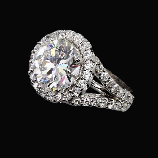 Erdgewonnener Brillant Halo-Fassung Ring – Frontansicht