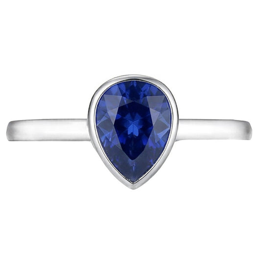 Royalblauer Saphir im Birnen-Schliff Schmuckstein-Ring 1,50