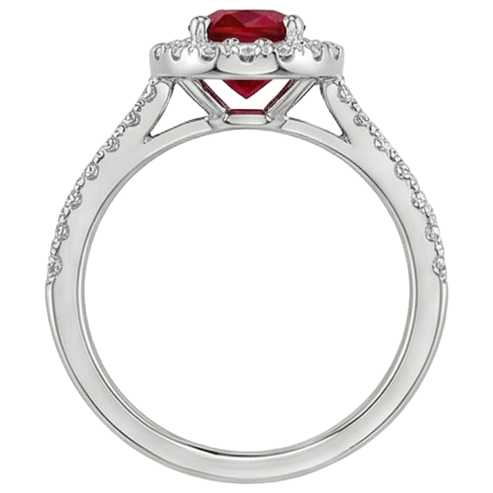 echter oval rubin 4Karat ring Draufsicht