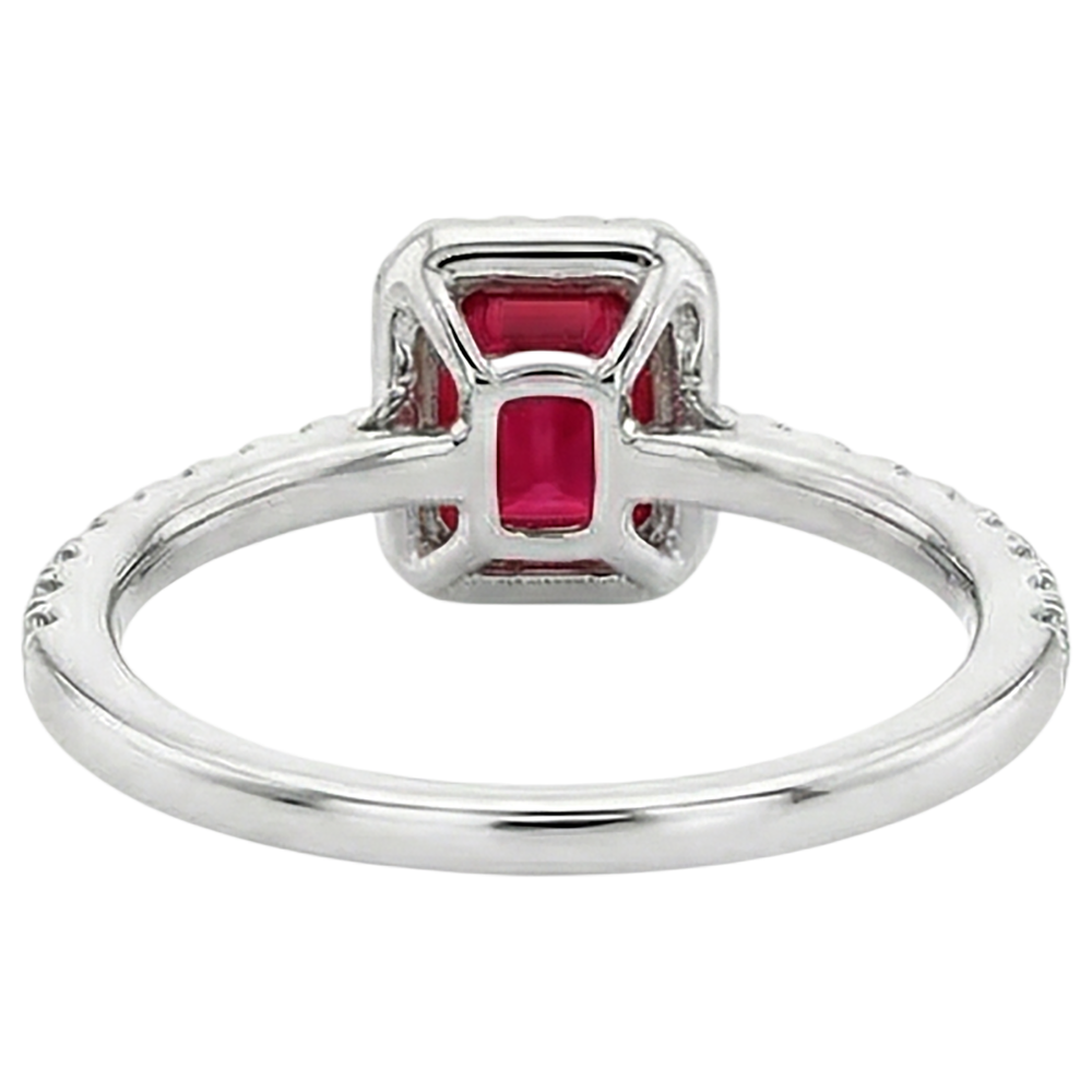 echter round rubin 6.25Karat ring auf Weiß