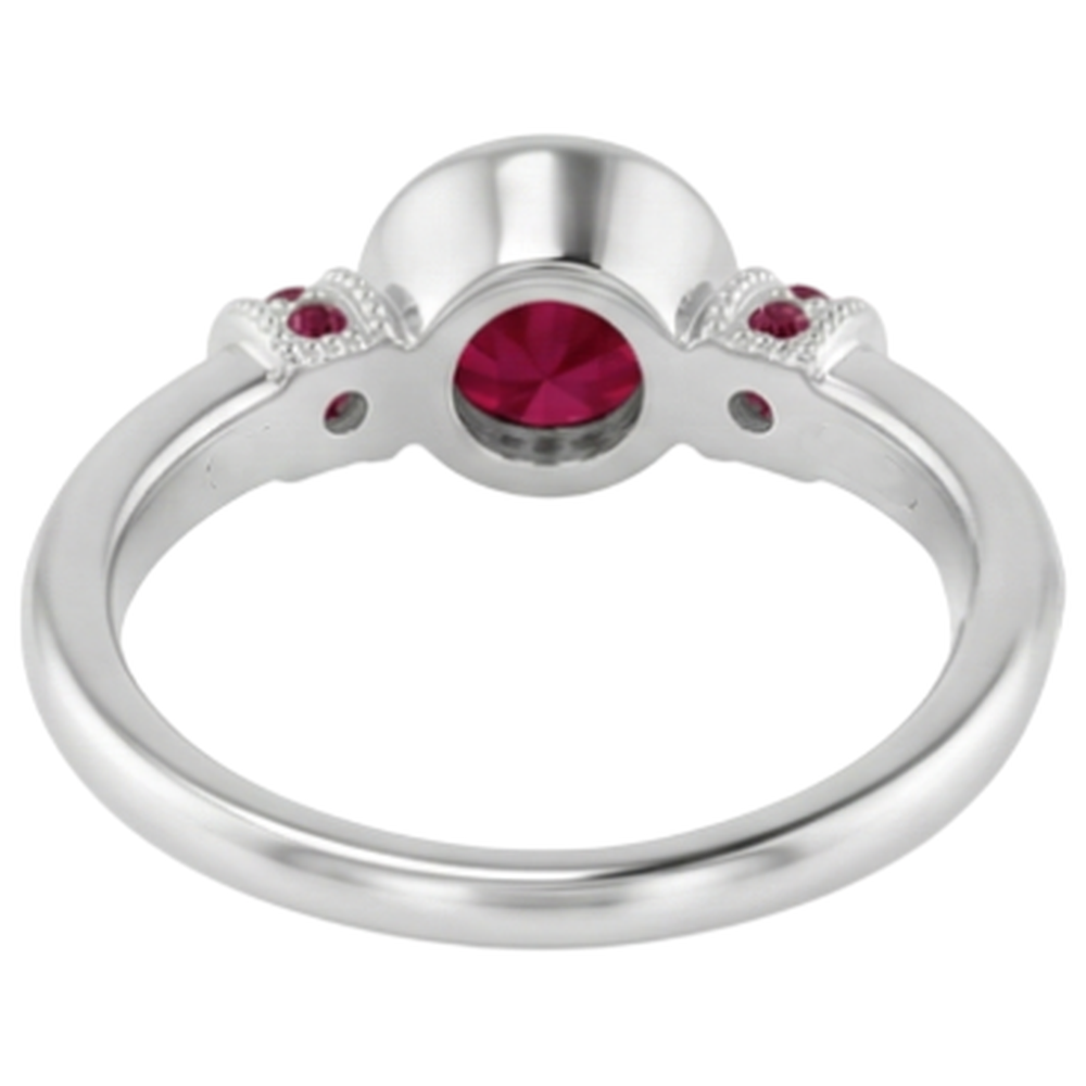 echter round rubin 1Karat ring Profilansicht