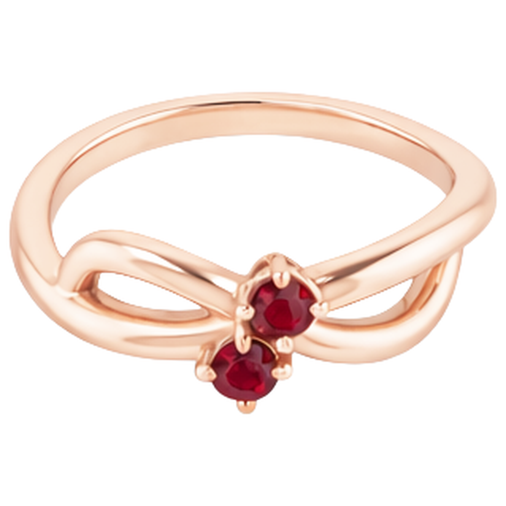 Rubinring Roségold 0,20 Karat Infinity Twist Stil U Krappenfassung