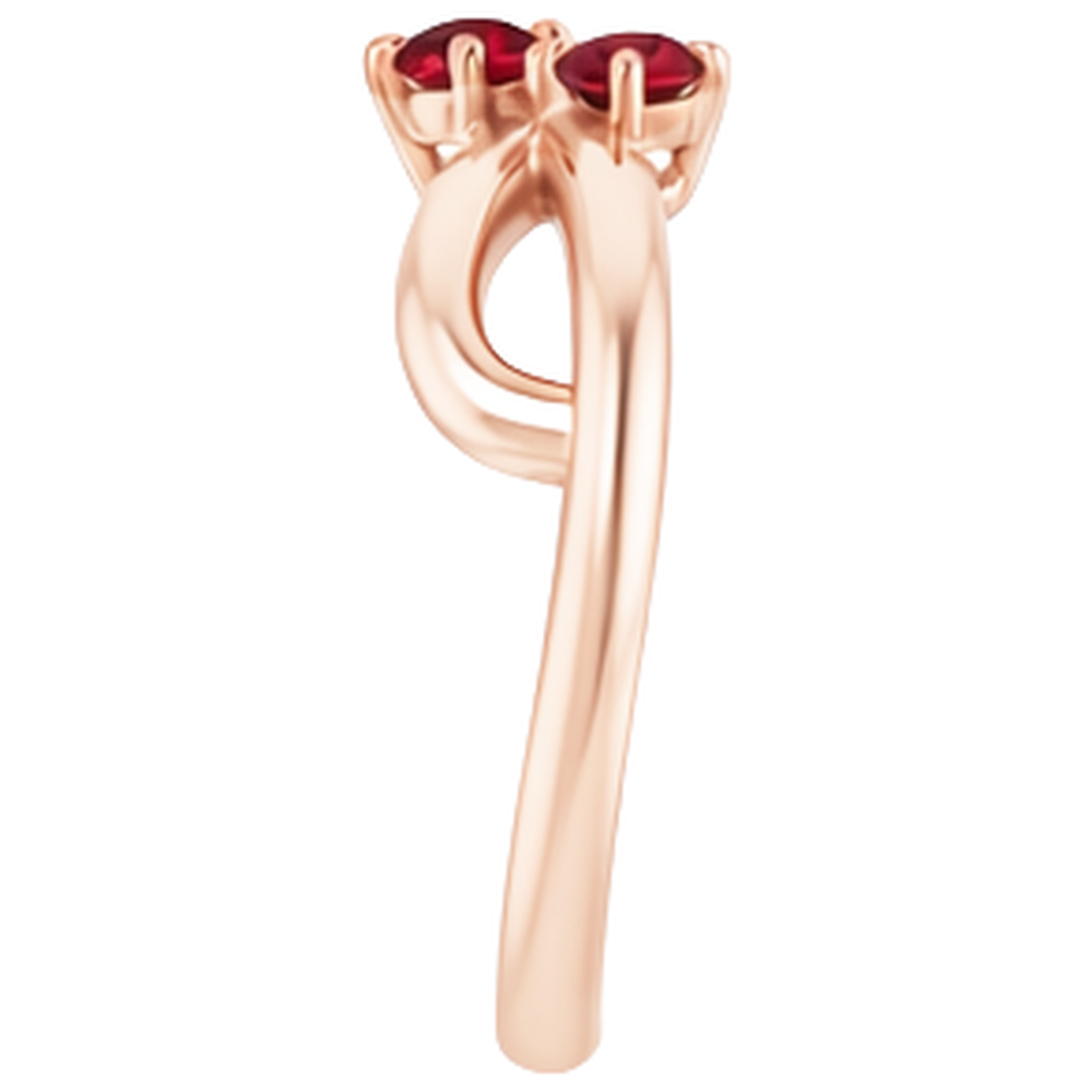 Rubinring Roségold 0,20 Karat Infinity Twist Stil U Krappenfassung