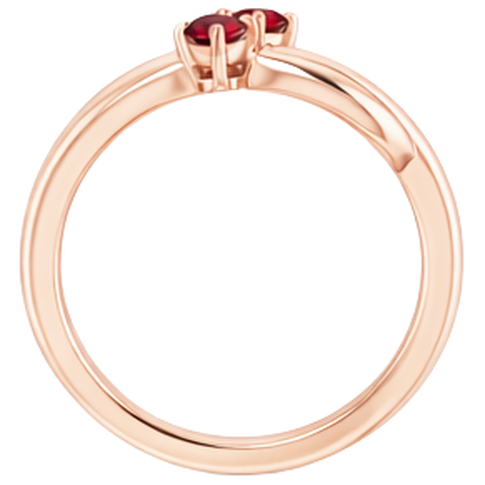 Rubinring Roségold 0,20 Karat Infinity Twist Stil U Krappenfassung