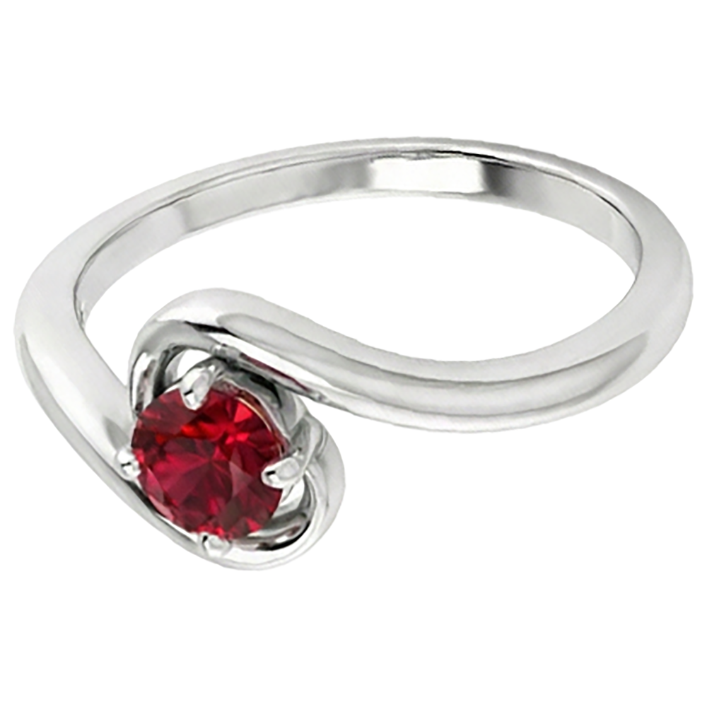 Rubinstein Ring Solitär 1 Karat Weißgold 14K