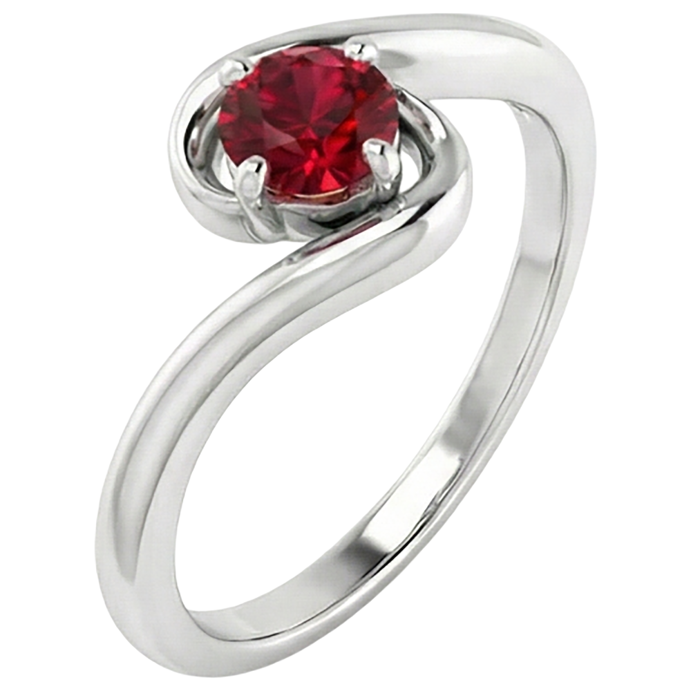 Rubinstein Ring Solitär 1 Karat Weißgold 14K