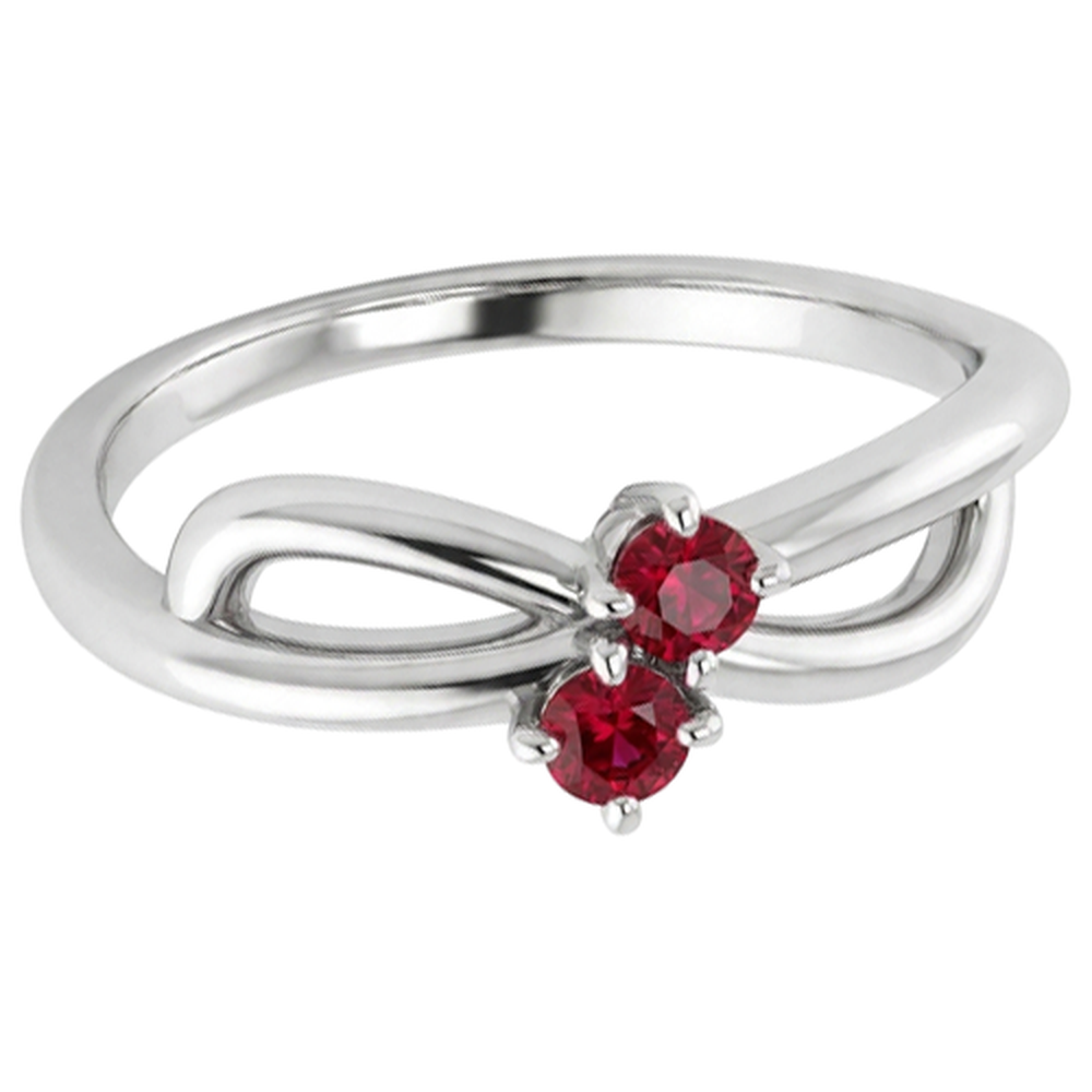 Rubinstein Versprechen Ring Band Schaft Stil Weißgold 14K 0.50 Karat