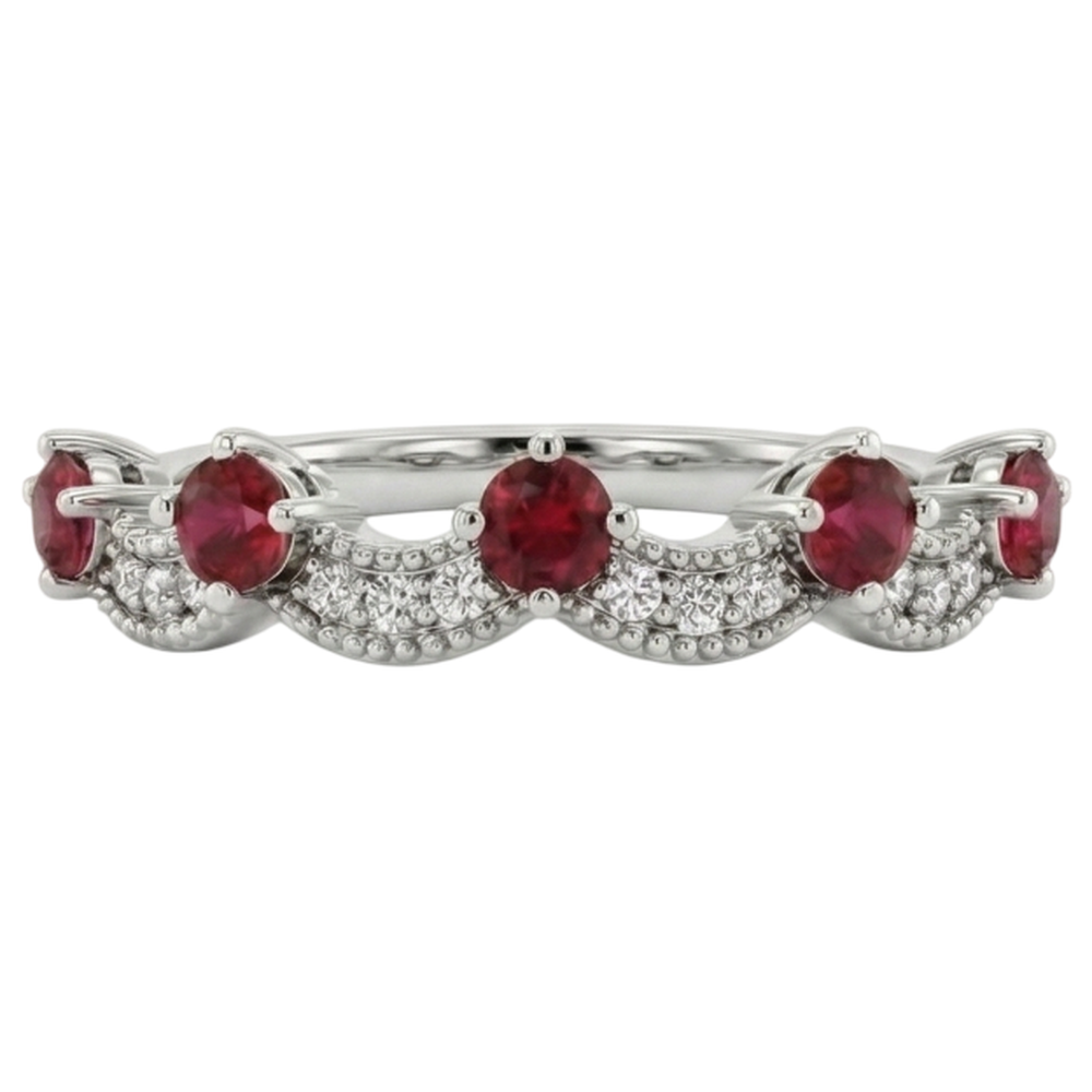 echter round rubin 2Karat ring Seitenansicht