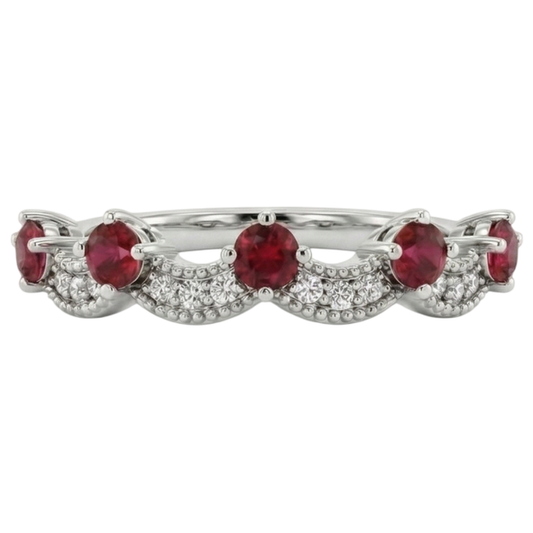 echter round rubin 2Karat ring Seitenansicht