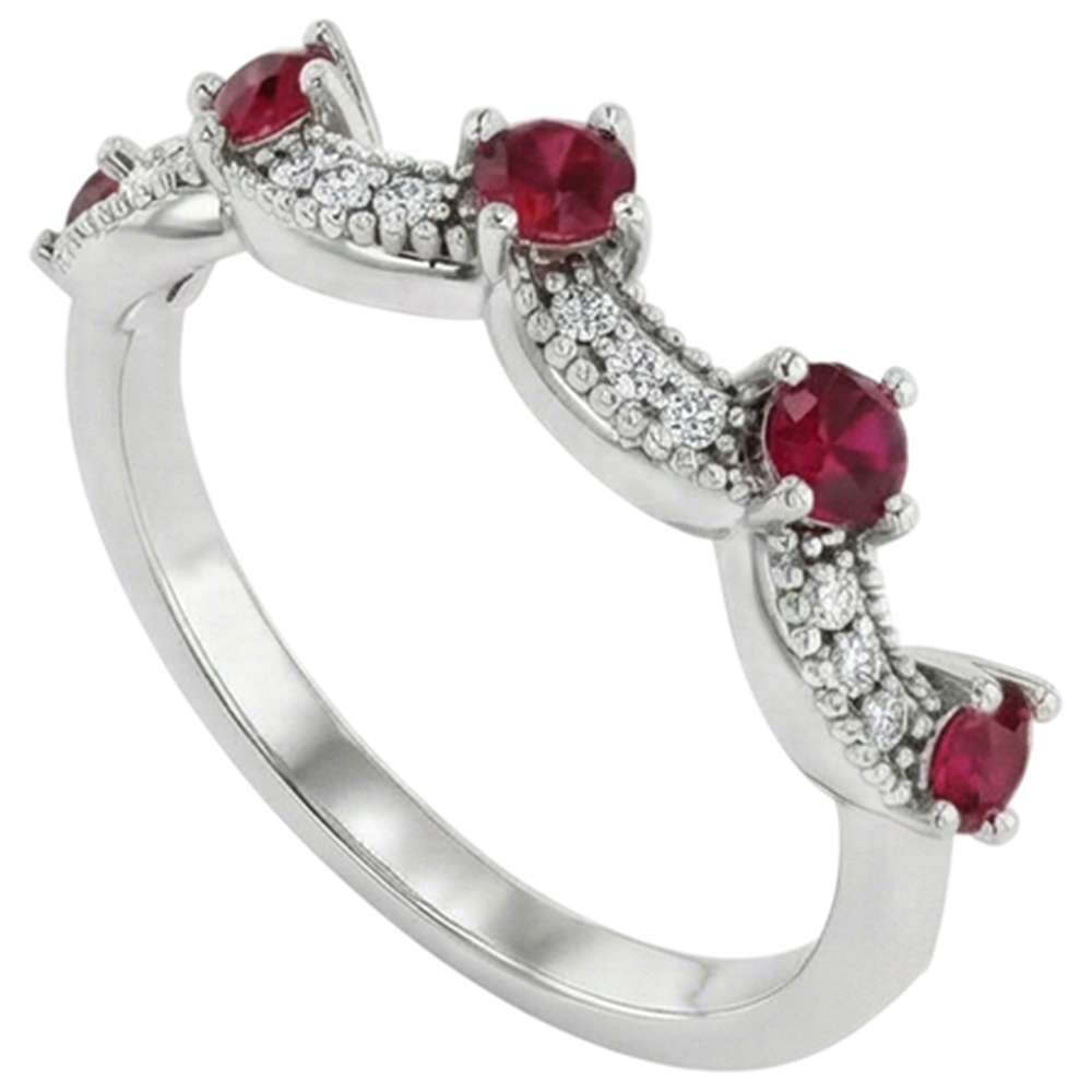 echter round rubin 2Karat ring Draufsicht
