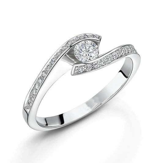 Rund Schliff Natürliche Diamanten Verlobung Ring 2,20 ct Weiß Gold
