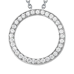 Runde Echt Diamant-Anhänger-Halskette 1,25 Karat ohne Kette Weißgold 14K
