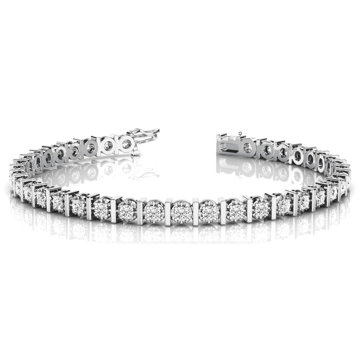 Runde Echt Diamanten Tennisarmband WG 14K 5,70 Karat