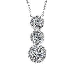 Runde Echt Aus der Erde Abgebauter Natürlicher Diamanten im Brillantschliff mit 6 Karat Anhänger