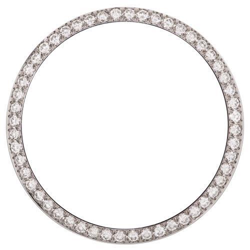 Runde, individuelle Diamantlünette passend für alle Rolex Date-Uhrenmodelle, 34 mm, 3 Kt.