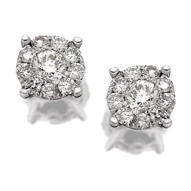Runden Brilliant Cut Echt Diamant Women Stud Halo Earrings 5.60 Carats
