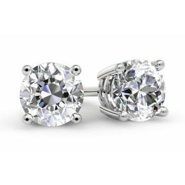 Runden Cut 4.00 Carats  Echt  Diamanten Studs Earrings 14K White Gold