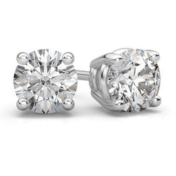 Runden Echt Aus der Erde Abgebauter Natürlicher Diamant Stud Earrings 4 Carats Women Gold Jewelry