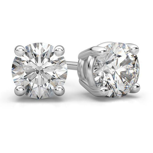 Runden Echt Diamant Stud Earrings 4 Carats Women Gold Jewelry