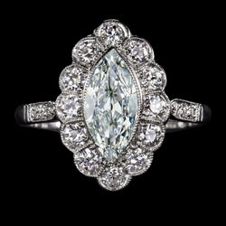 Runden & Marquise alter Bergmann Natürliche Aus der Erde Abgebauter Natürlicher Diamantring im Blumenstil 7.50 Karat